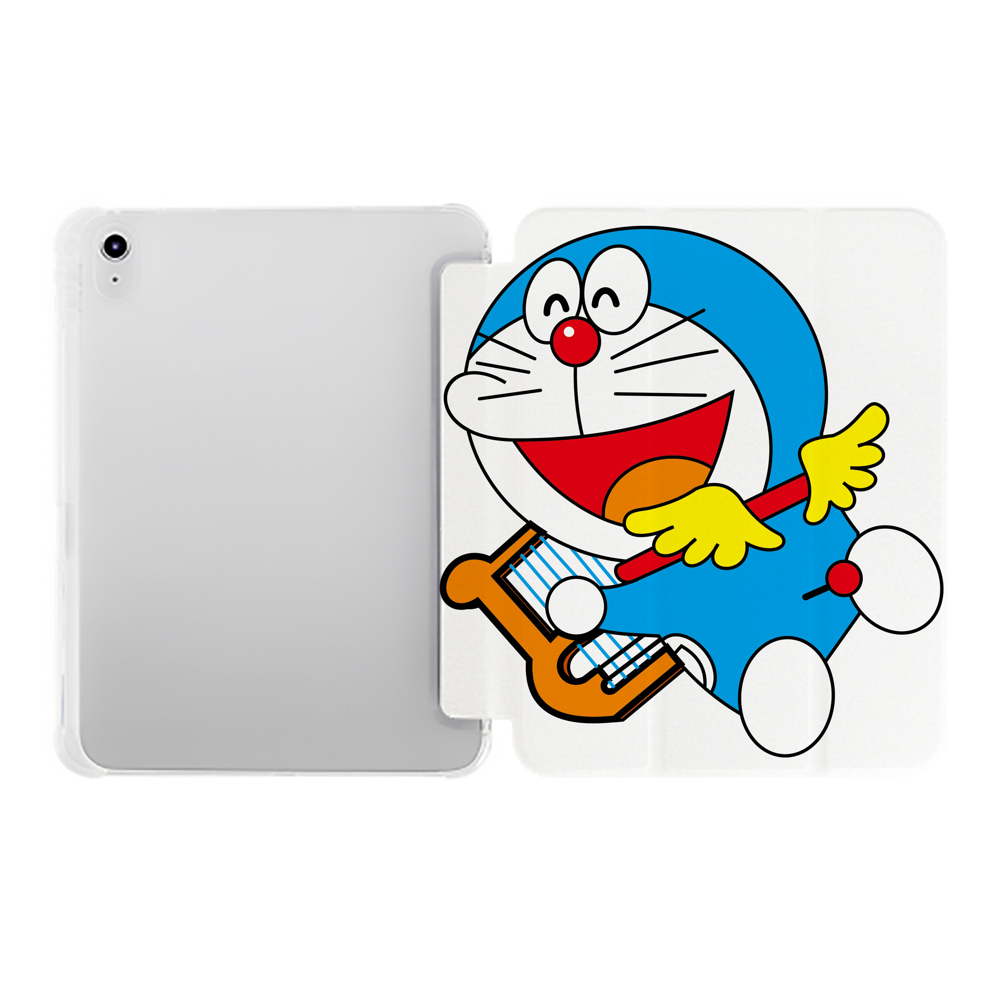 （画像用） ドラえもん Doraemon IPad ケース ペン収納付き 三つ折りスタンド PUレザー×シリコン 対応機種9.5/10.5/10.9インチ